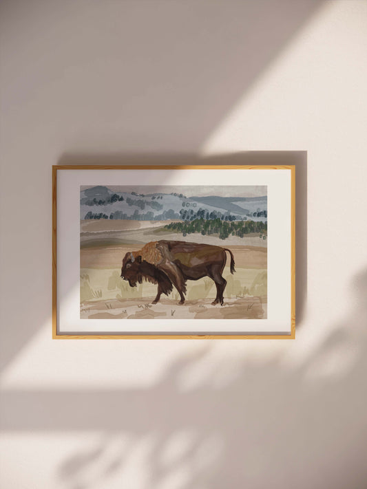Bison Landscape Print DIGITAL DOWNLOAD