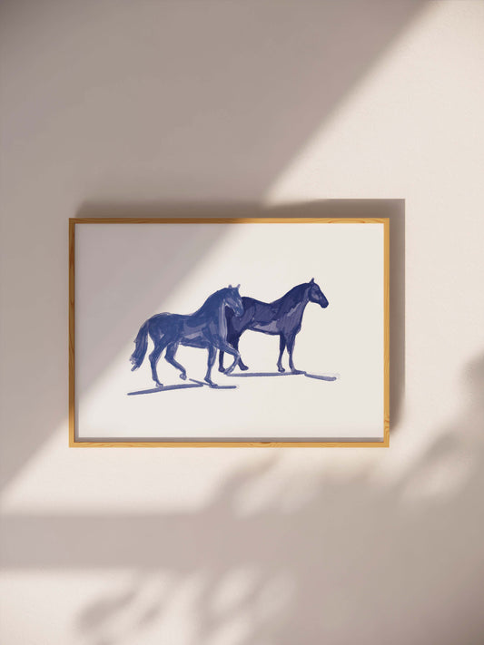 Blue Horses Print DIGITAL DOWNLOAD