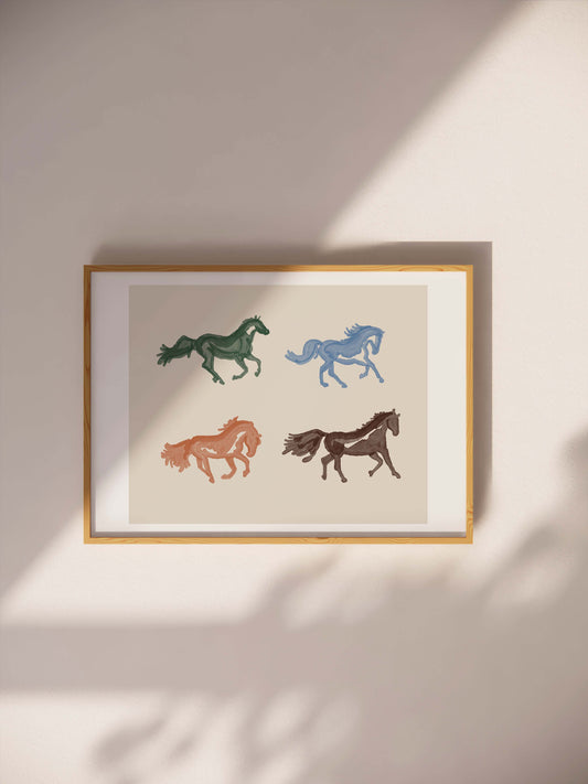 Four Horse Print DIGITAL DOWNLOAD